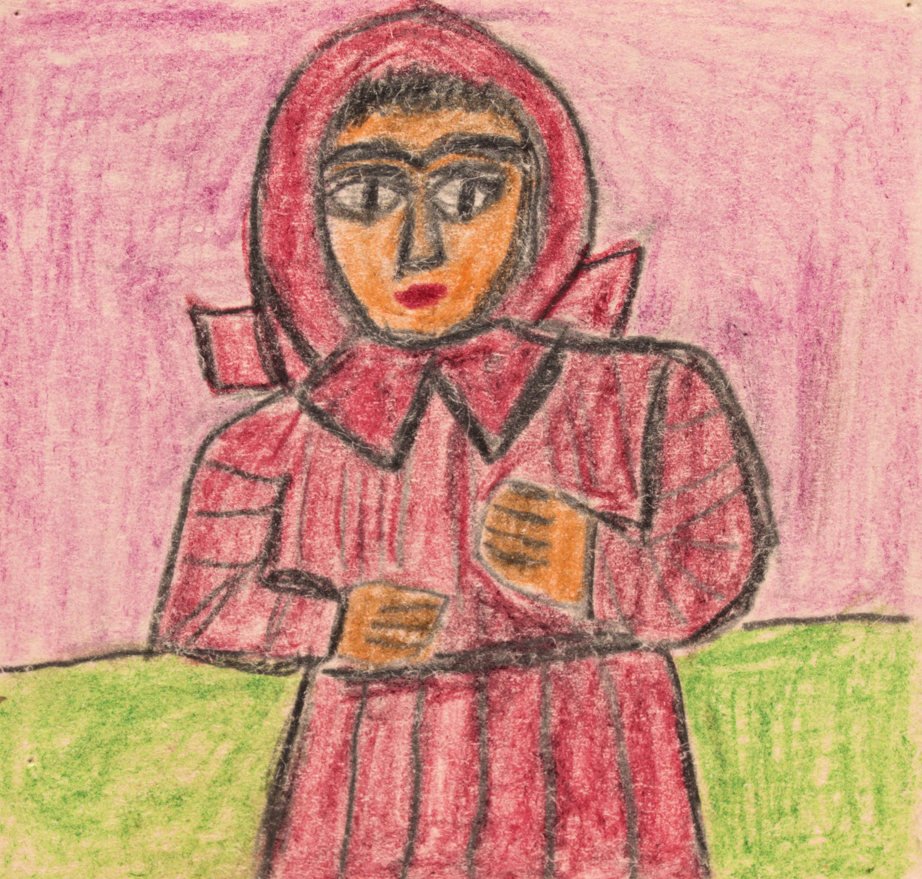 Nikifor Krynicki | Dziewczyka w czerwonym stroju