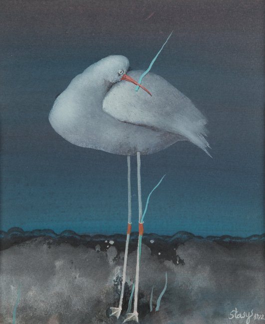 Stasys Eidrigevicius | Samotny ptak, 1982