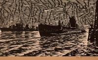 Łódź podwodna, z teki grafik Marynarki Wojennej