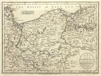 A map of Pomerania and Brandenburg with the frontiers of Poland