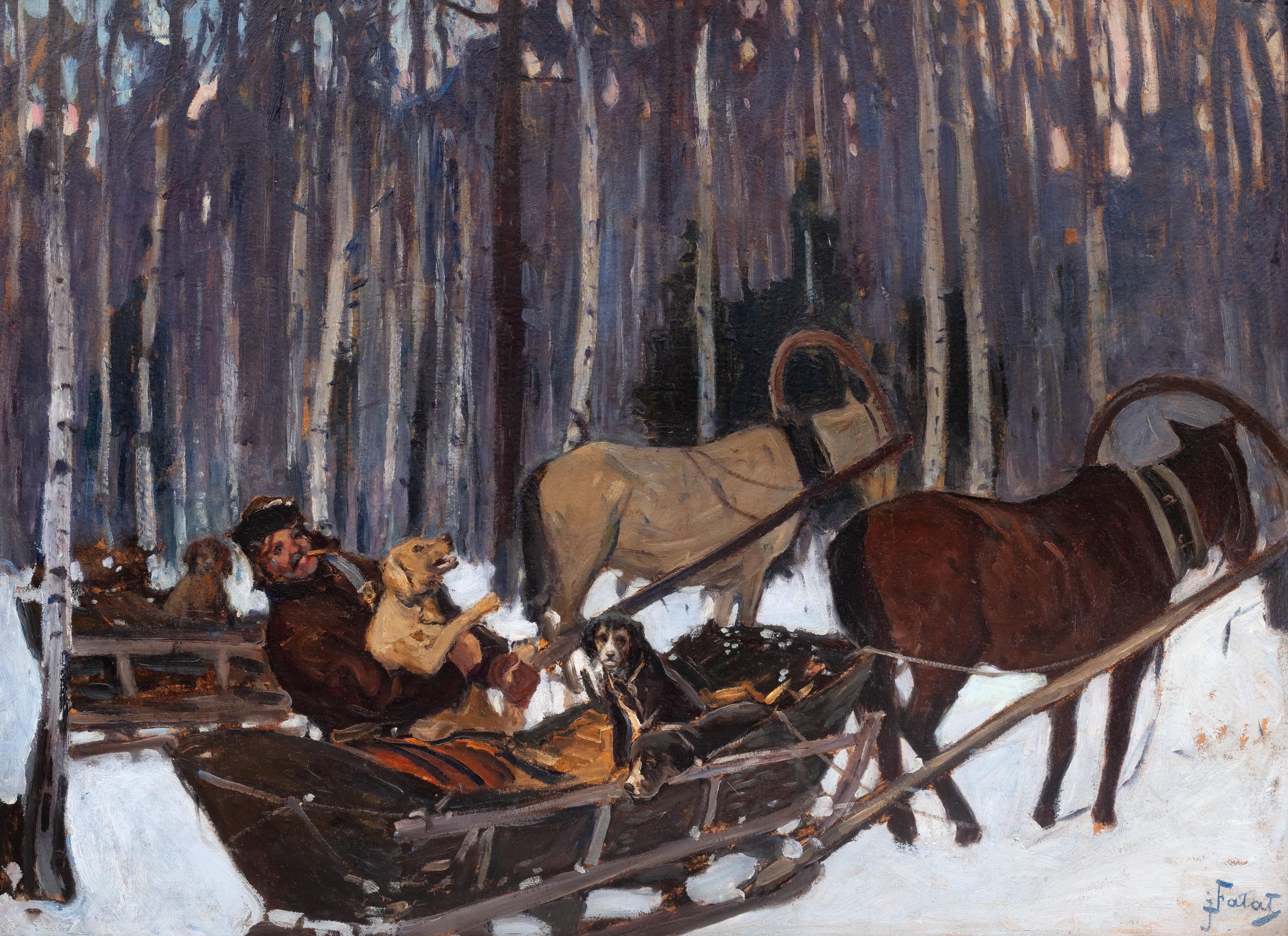 Julian Fałat | Na polowaniu, lata ok. 1900–1915