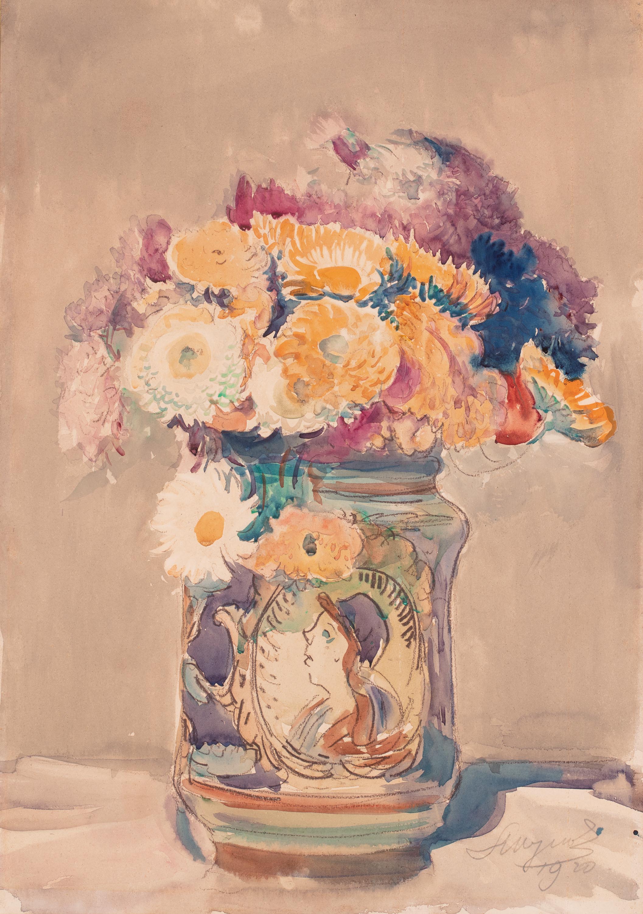 Leon Wyczółkowski | Kwiaty w wazonie, 1920 r.