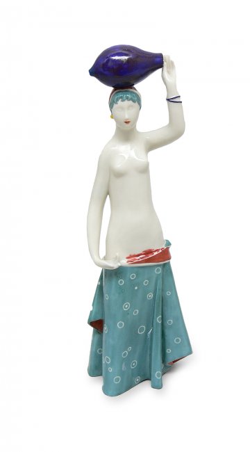 Figurka dziewczyny z wazą, Nymphenburg, proj. Johanna Künzli, 1957