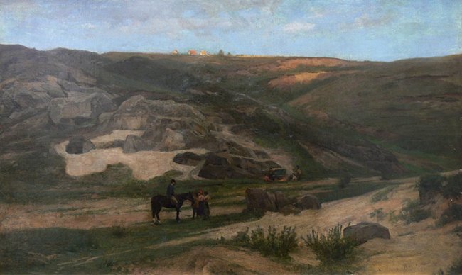 Konrad Ludwik Lessing | Zachód słońca nad doliną - obraz
