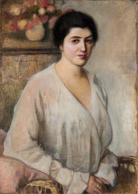 Alfons Karpiński | Portret damy w fotelu, 1918 r.