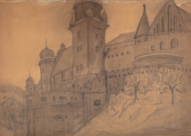Stanisław Wyspiański | Widok na Wawel od strony Podzamcza, ok. 1901