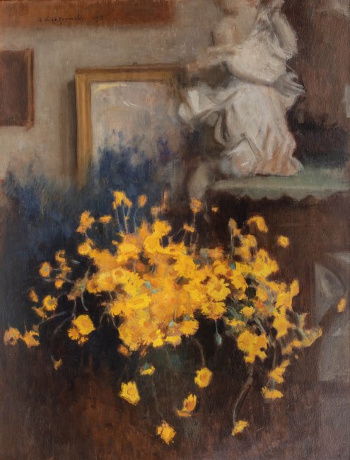 Alfons Karpiński | Bukiet kwiatów rumianu żółtego, 1921 r.
