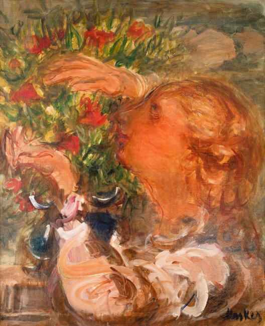 Zygmunt Menkes | Dziewczyna z bukietem kwiatów, ok. 1928