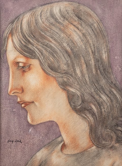 Eugeniusz Zak | Głowa dziewczyny z profilu, lata 1915–1920