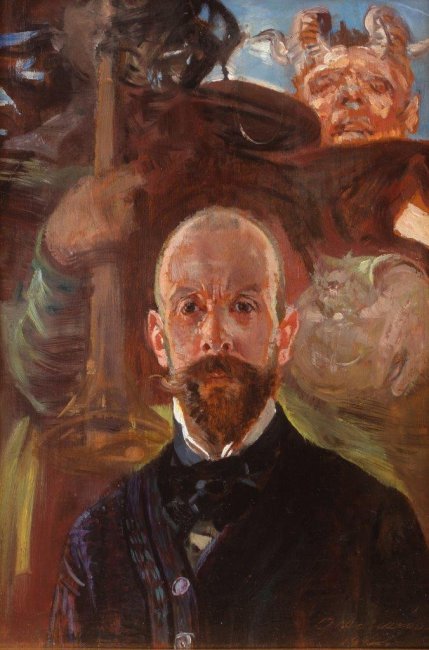 Jacek Malczewski | Autoportret ze Sławą i Satyrem, 1902 r.
